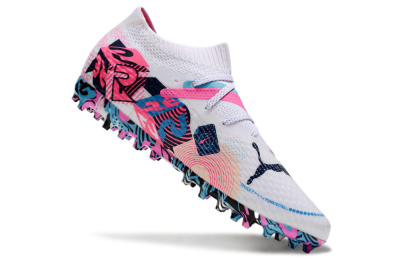 Unisex Puma Future Ultimate MG Football Boots - White/Blue/Pink