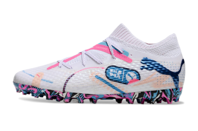 Unisex Puma Future Ultimate MG Football Boots - White/Blue/Pink