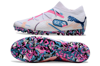 Unisex Puma Future Ultimate MG Football Boots - White/Blue/Pink