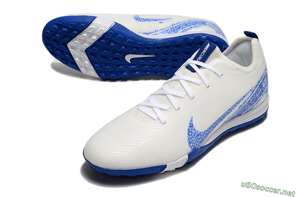 Unisex Nike Air Zoom Mercurial Vapor 16 Pro TF Football Shoes - White/Blue 3