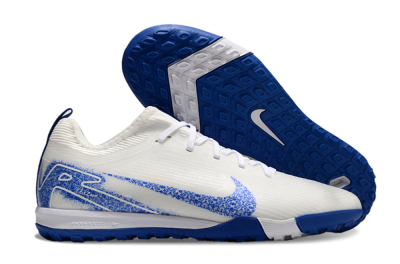 Unisex Nike Air Zoom Mercurial Vapor 16 Pro TF Football Shoes - White/Blue