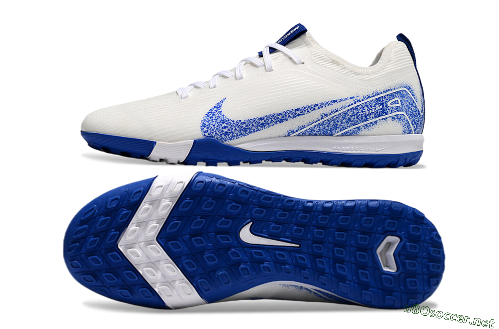 Unisex Nike Air Zoom Mercurial Vapor 16 Pro TF Football Shoes - White/Blue 1