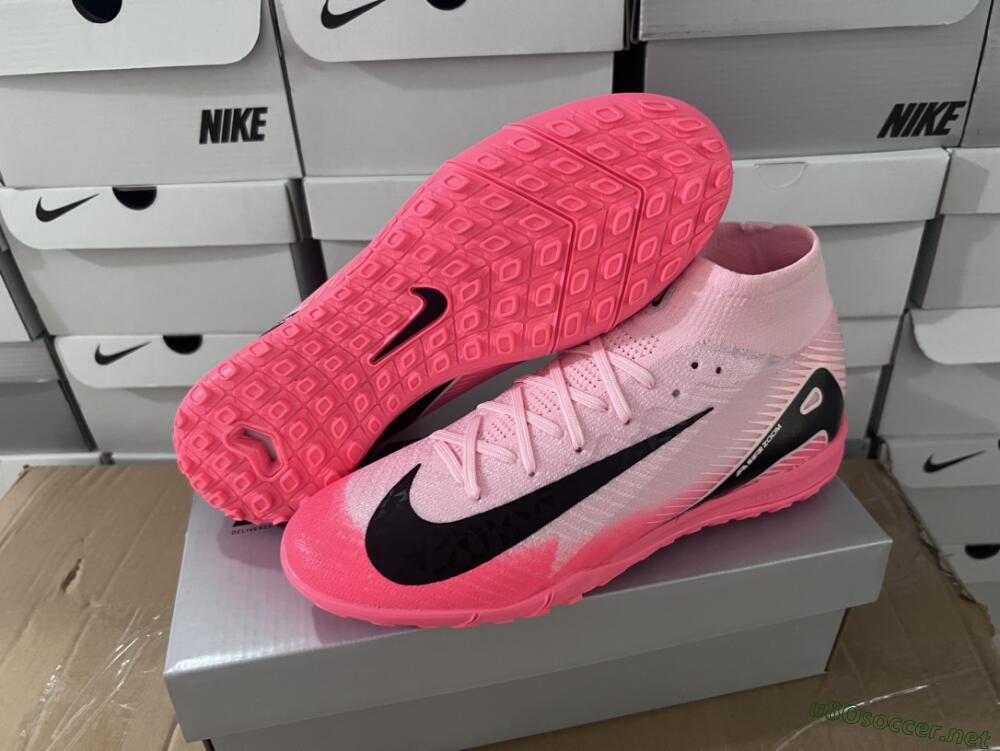 Men's Nike Air Zoom Mercurial Superfly 10 Elite TF Football Shoes - Pink/Black