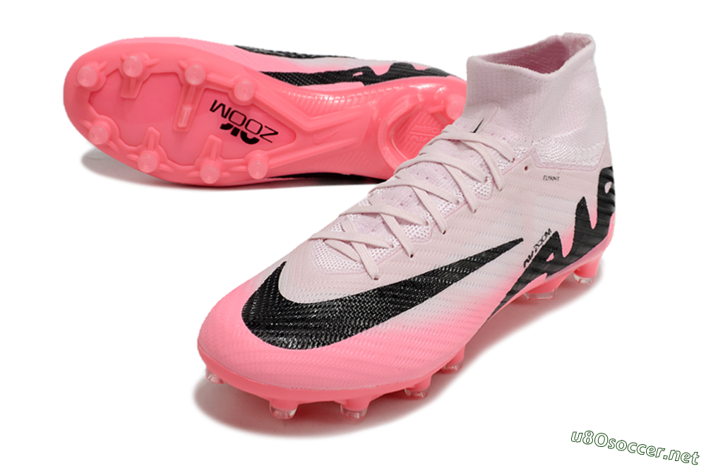 Unisex Nike Air Zoom Mercurial Superfly 9 Elite AG Football Boots - Pink/Red/Black 3