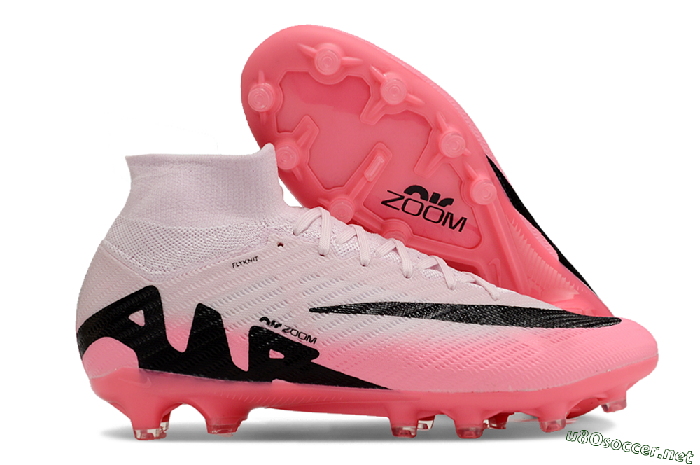 Unisex Nike Air Zoom Mercurial Superfly 9 Elite AG Football Boots - Pink/Red/Black 2