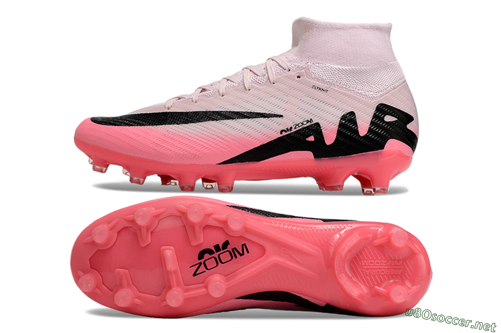 Unisex Nike Air Zoom Mercurial Superfly 9 Elite AG Football Boots - Pink/Red/Black 1