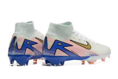 Unisex Nike Air Zoom Mercurial Superfly 10 Elite FG Football Boots - White/Gold/Blue/Pink