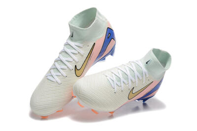 Unisex Nike Air Zoom Mercurial Superfly 10 Elite FG Football Boots - White/Gold/Blue/Pink