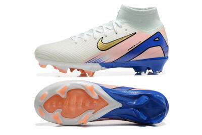 Unisex Nike Air Zoom Mercurial Superfly 10 Elite FG Football Boots - White/Gold/Blue/Pink