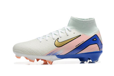 Unisex Nike Air Zoom Mercurial Superfly 10 Elite FG Football Boots - White/Gold/Blue/Pink
