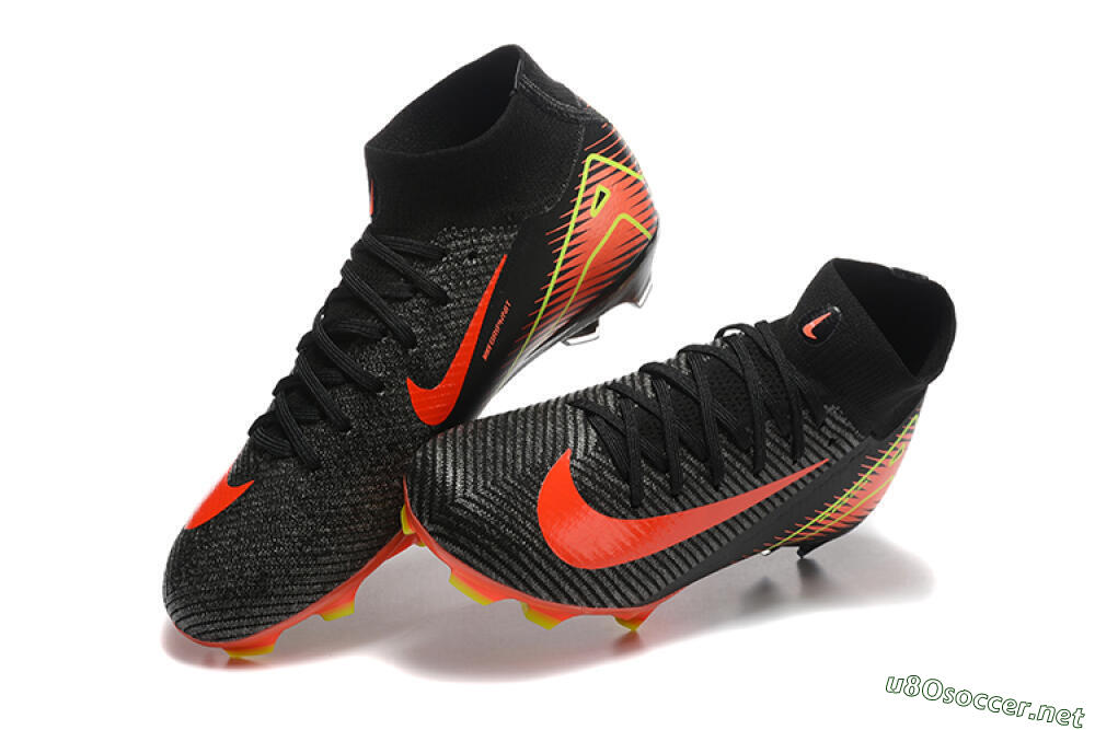 Unisex Nike Air Zoom Mercurial Superfly 10 Elite FG Football Boots - Black/Red/Yellow 3