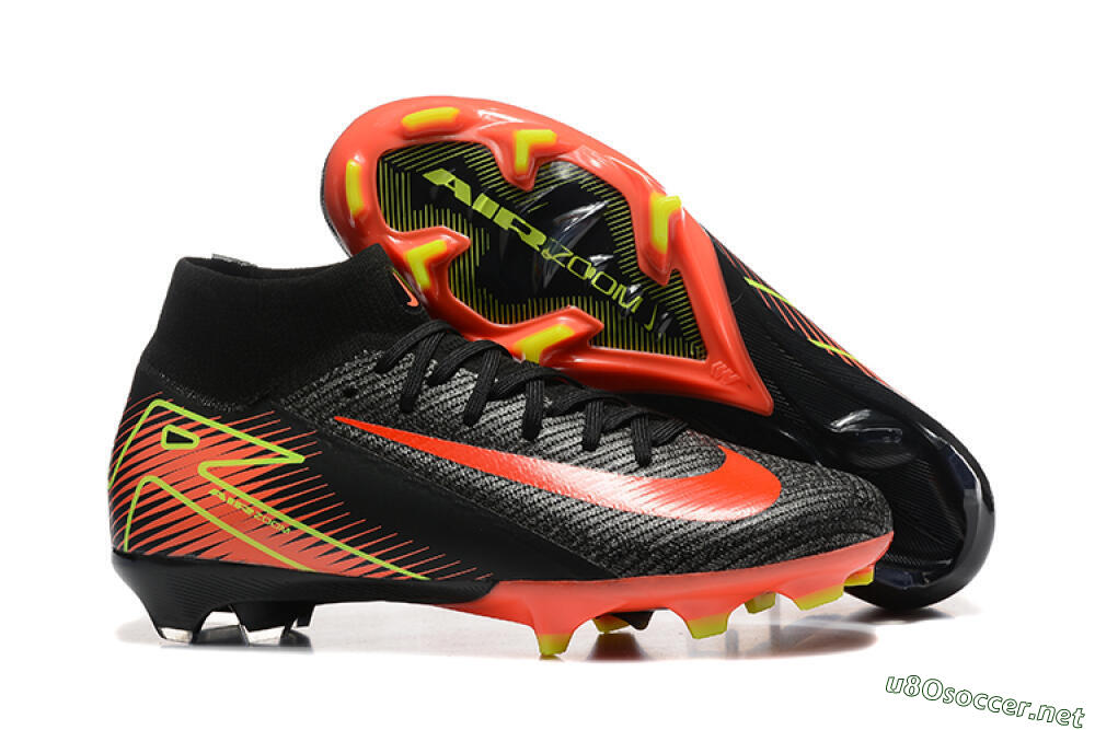 Unisex Nike Air Zoom Mercurial Superfly 10 Elite FG Football Boots - Black/Red/Yellow 2