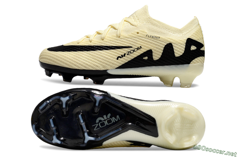 Kids Kids Nike Air Zoom Mercurial Vapor 15 Elite FG Football Boots - Beige/Black 1