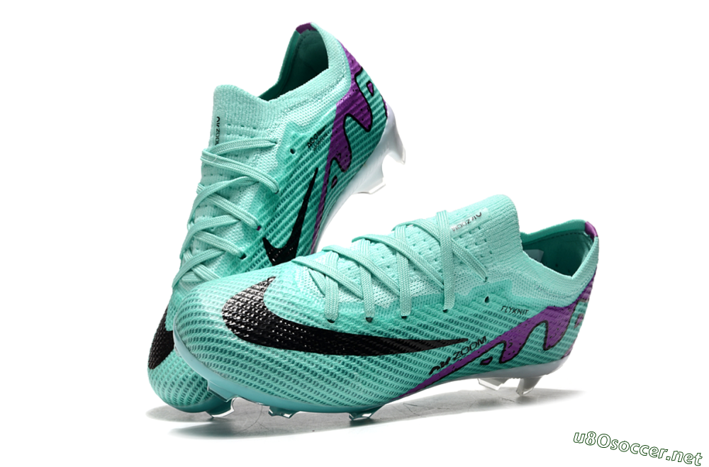 Kids Kids Nike Air Zoom Mercurial Vapor 15 Elite FG Football Boots - Jade/Purple/Black 3
