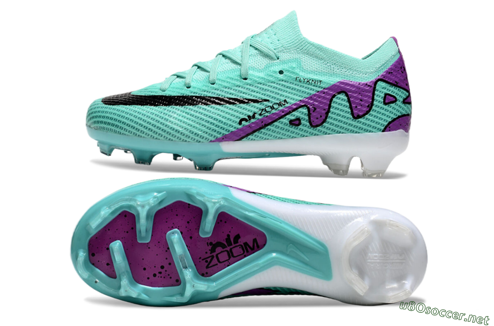 Kids Kids Nike Air Zoom Mercurial Vapor 15 Elite FG Football Boots - Jade/Purple/Black 1