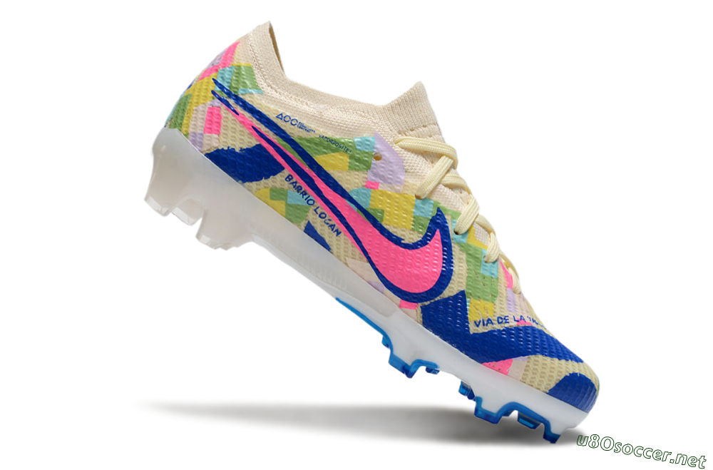 Kids Kids Nike Air Zoom Mercurial Vapor 15 Elite FG Football Boots - Beige/Blue/Yellow/Pink 4