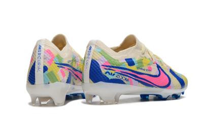 Kids Kids Nike Air Zoom Mercurial Vapor 15 Elite FG Football Boots - Beige/Blue/Yellow/Pink