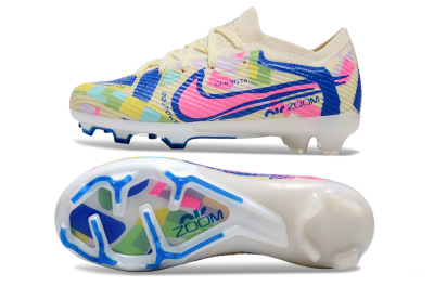 Kids Kids Nike Air Zoom Mercurial Vapor 15 Elite FG Football Boots - Beige/Blue/Yellow/Pink