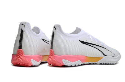 Men's Puma Ultra Ultimate TF Football Shoes - White/Black/Yellow/Pink