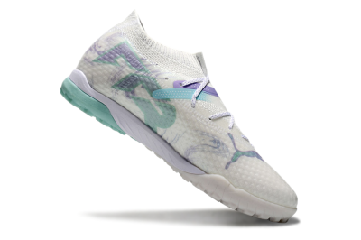 Men's Puma Future Ultimate TF Football Shoes - Beige/Jade/Purple