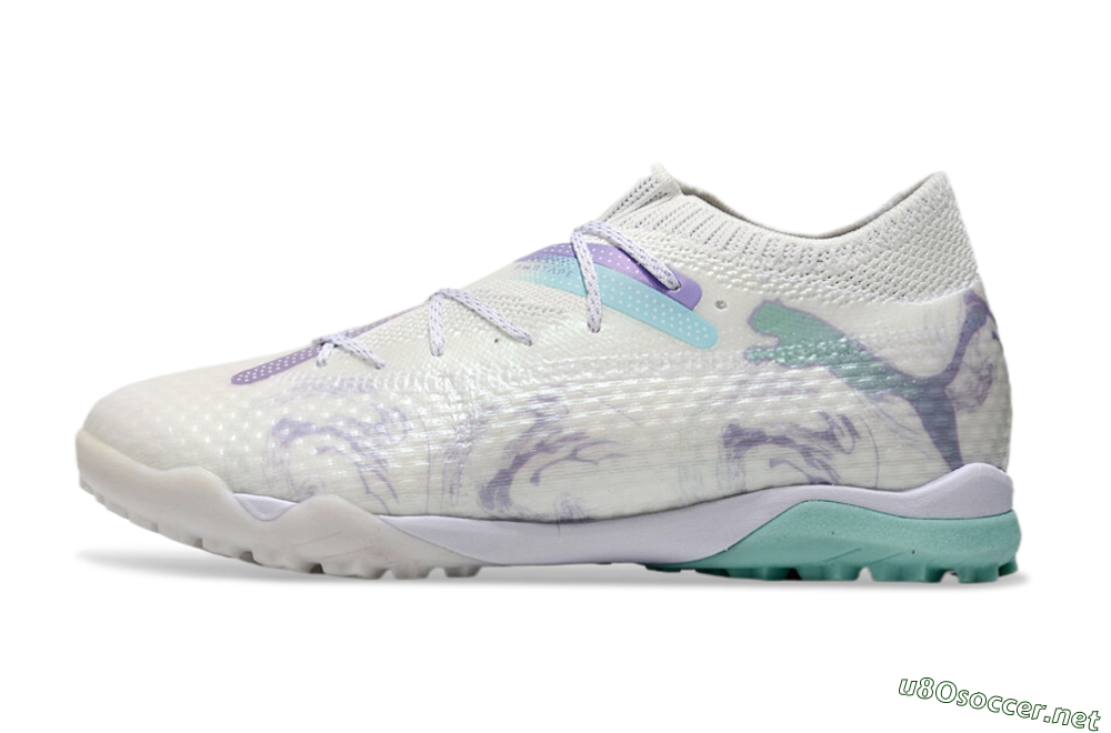 Men's Puma Future Ultimate TF Football Shoes - Beige/Jade/Purple 0