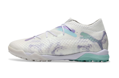 Men's Puma Future Ultimate TF Football Shoes - Beige/Jade/Purple