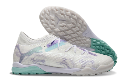 Men's Puma Future Ultimate TF Football Shoes - Beige/Jade/Purple