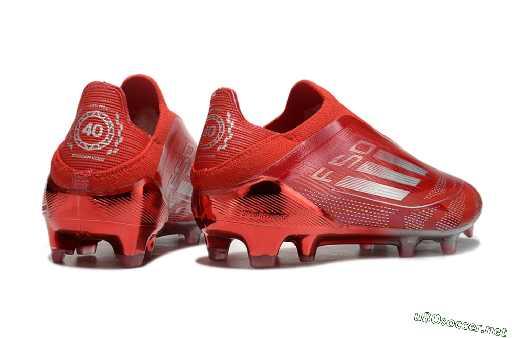 Men's Adidas F50 Elite Laceless FG Football Boots - Red/Silver 6