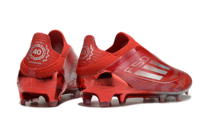 Men's Adidas F50 Elite Laceless FG Football Boots - Red/Silver
