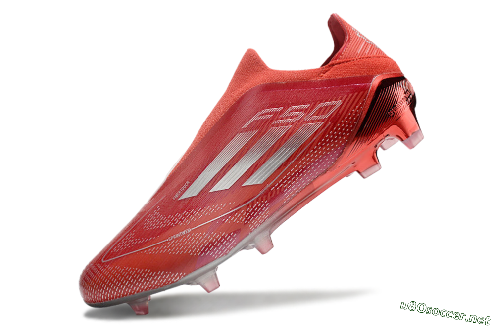 Men's Adidas F50 Elite Laceless FG Football Boots - Red/Silver 5