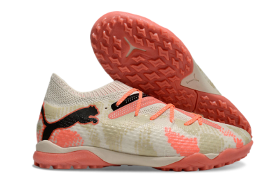 Men's Puma Future Ultimate TF Football Shoes - Beige/Red/Black