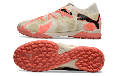 Men's Puma Future Ultimate TF Football Shoes - Beige/Red/Black