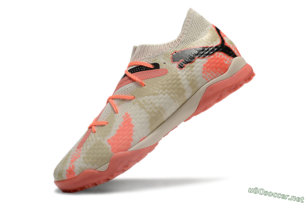 Men's Puma Future Ultimate TF Football Shoes - Beige/Red/Black 5