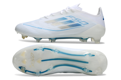Men's Adidas F50 Elite FG Football Boots - White/Silver/Blue