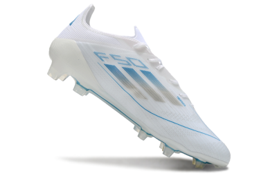 Men's Adidas F50 Elite FG Football Boots - White/Silver/Blue