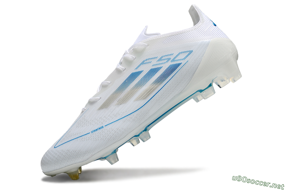 Men's Adidas F50 Elite FG Football Boots - White/Silver/Blue 5