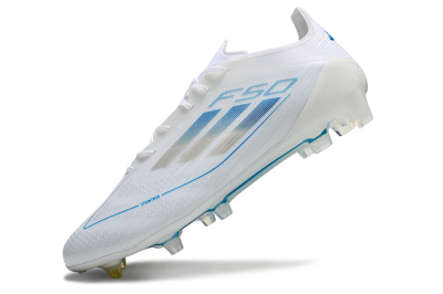 Men's Adidas F50 Elite FG Football Boots - White/Silver/Blue