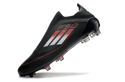 Men's Adidas F50 Elite Laceless FG Football Boots - Black/White/Red