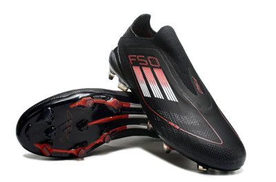 Men's Adidas F50 Elite Laceless FG Football Boots - Black/White/Red