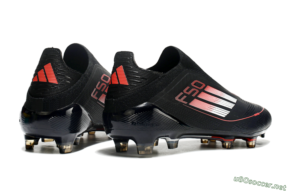 Men's Adidas F50 Elite Laceless FG Football Boots - Black/White/Red 6
