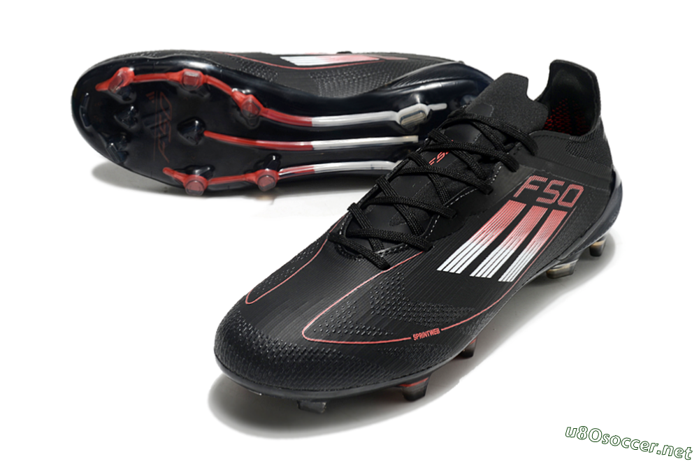 Men's Adidas F50 Eltie FG Football Boots - Black/White/Red 3