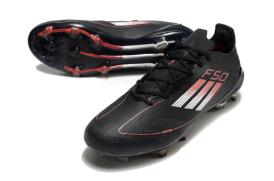 Men's Adidas F50 Eltie FG Football Boots - Black/White/Red
