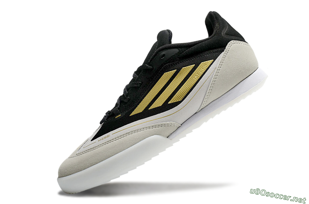 Men's Messi Adizero F50 Freestyle IC Football Shoes - Grey/Black/Gold 5