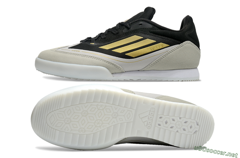 Men's Messi Adizero F50 Freestyle IC Football Shoes - Grey/Black/Gold 1
