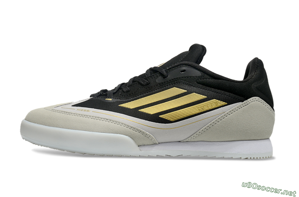 Men's Messi Adizero F50 Freestyle IC Football Shoes - Grey/Black/Gold 0