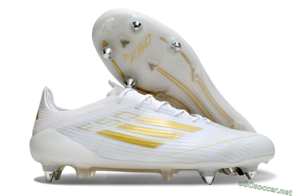 Men's Adidas F50 Elite SG Football Boots - White/Gold/Silver 2