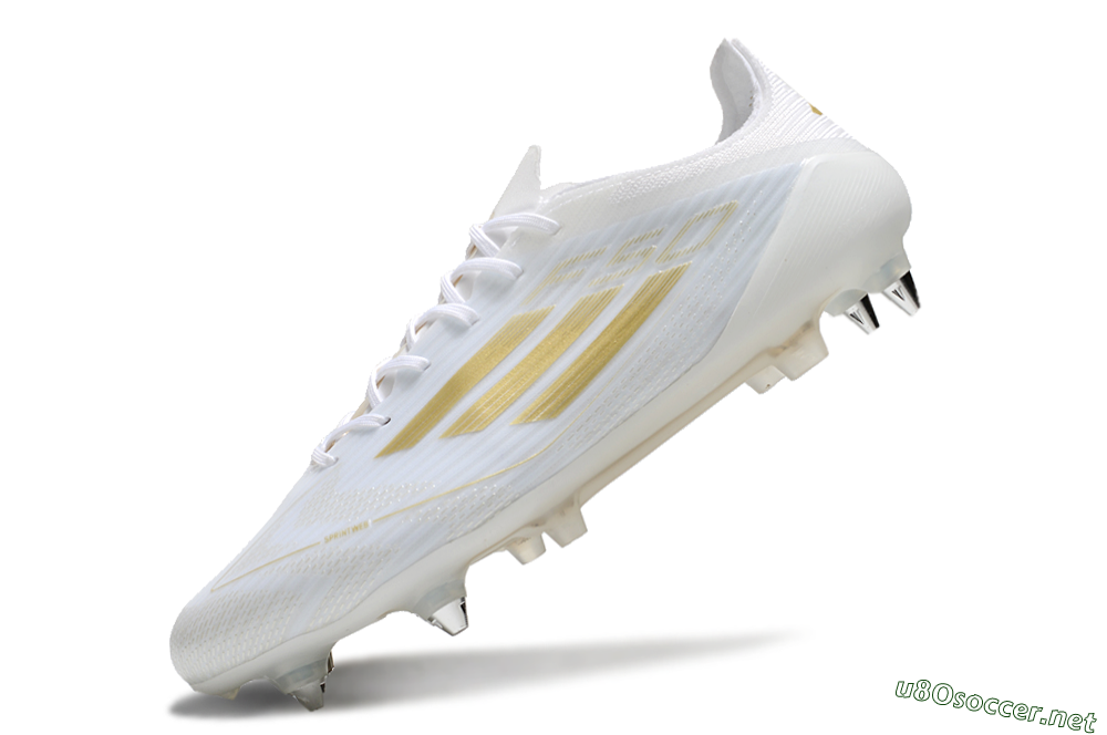 Men's Adidas F50 Elite SG Football Boots - White/Gold/Silver 5