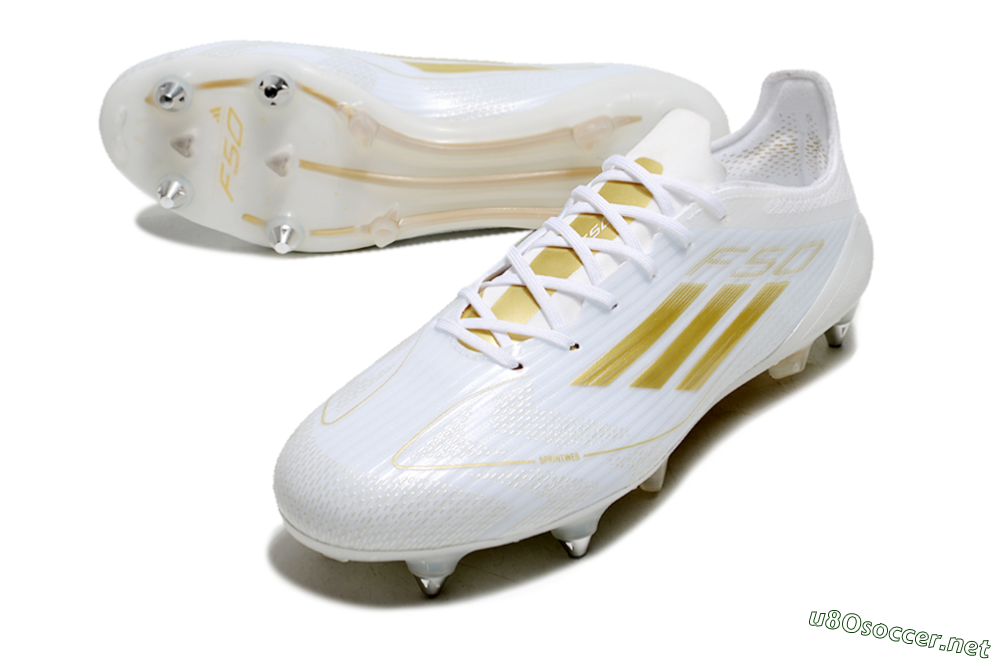 Men's Adidas F50 Elite SG Football Boots - White/Gold/Silver 3
