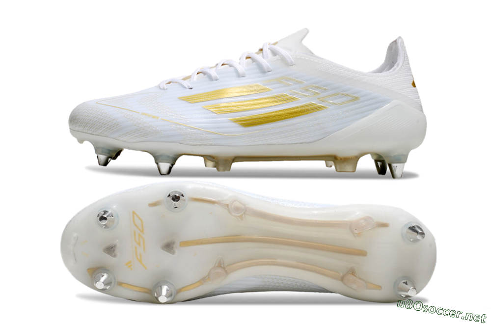 Men's Adidas F50 Elite SG Football Boots - White/Gold/Silver 1