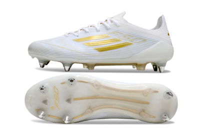 Men's Adidas F50 Elite SG Football Boots - White/Gold/Silver